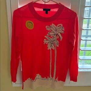 J. Crew Bright Coral Knit Top